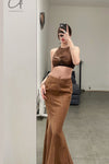 OUDE WAAG Washing Denim Fish Tail Skirt OW-23SS-SK04 reddish brown
